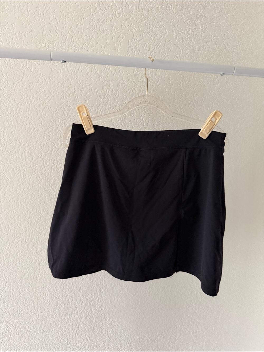 Black athletic skort with slit